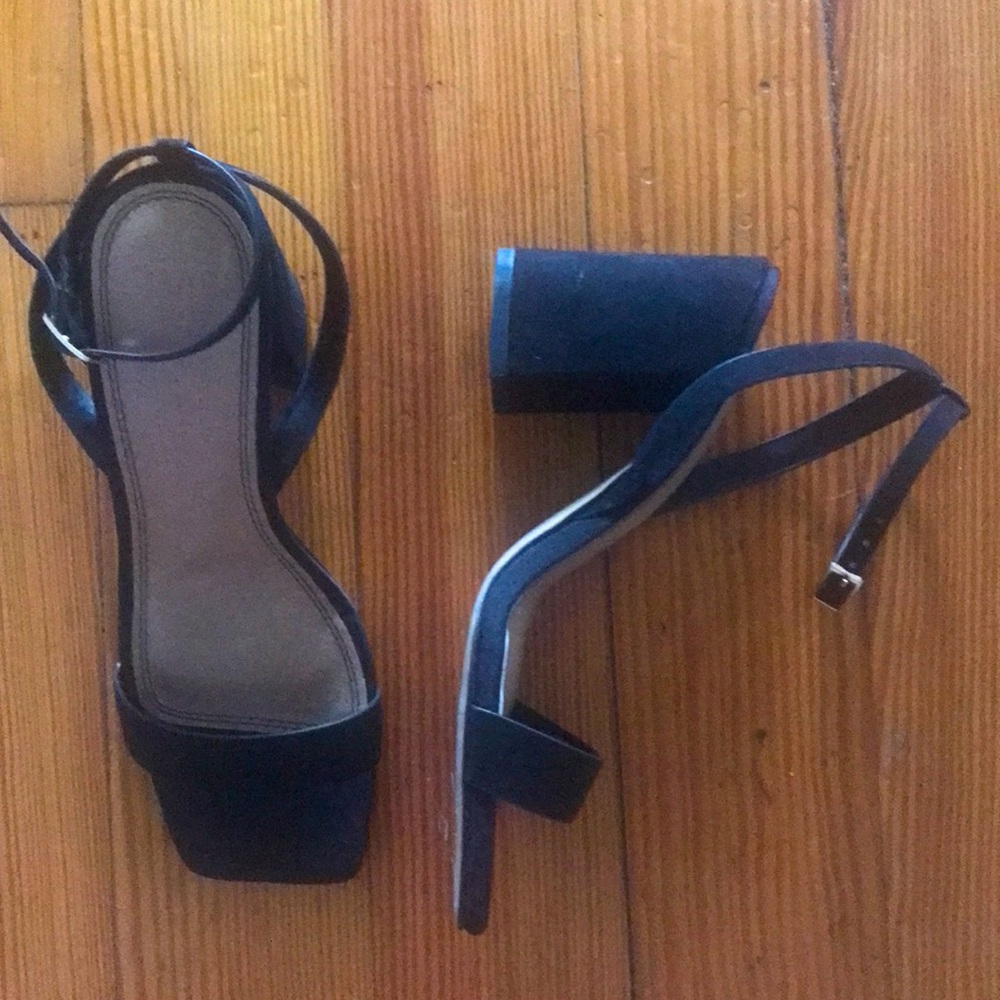 Never worn ASOS square toe black heels